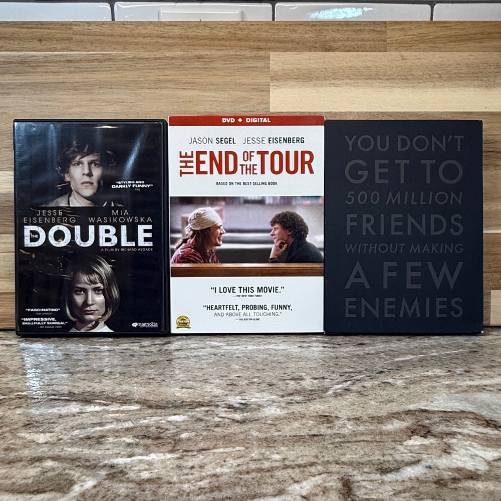 Jesse Eisenberg 3‑DVD Bundle • The Double • The End of the Tour • Social Network